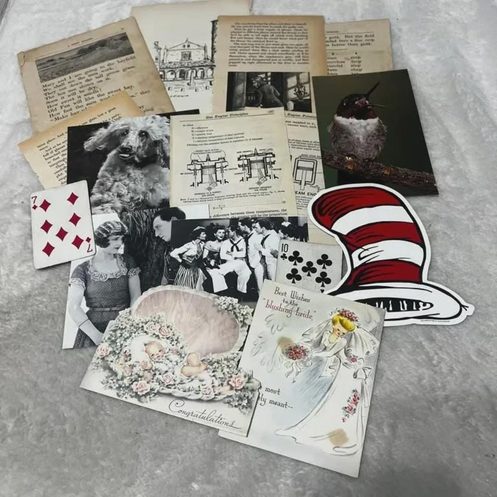 100+ piece Ephemera Lot 21 Collage Crafting Junk Journals Scrapbooking